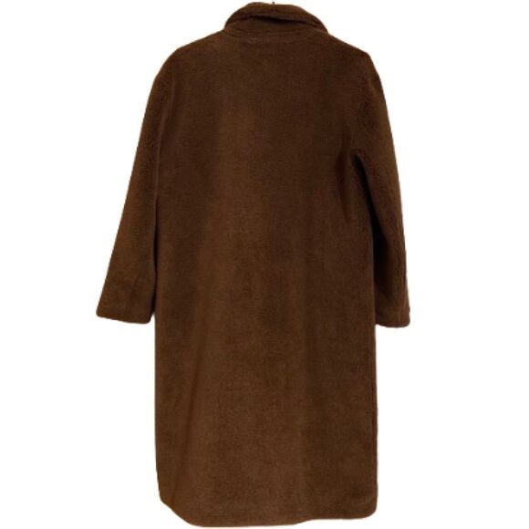 REBECCA MINKOFF Women’s WOOL BLEND DOUBLE-BREASTED BROWN TEDDY COAT Sz-S - Picture 6 of 7